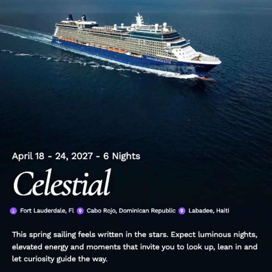 Bliss Celestial Cruise April 2027