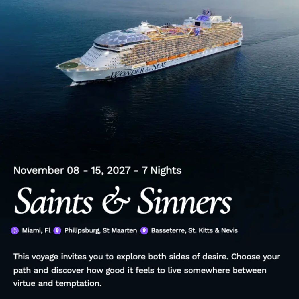 Bliss Saints and Sinners Cruise November 2027