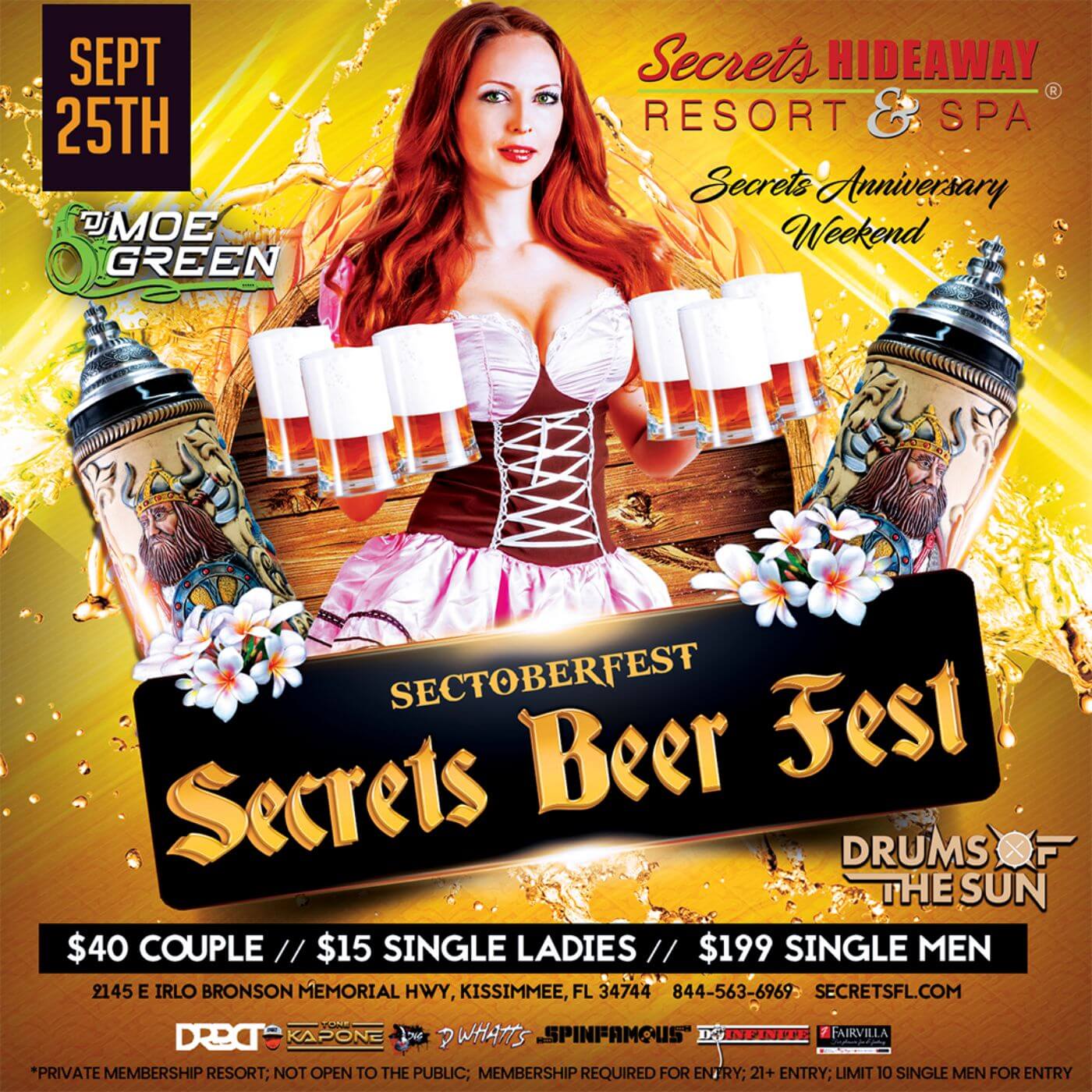 Secrets Hideaway Anniversary Weekend SecToberfest in Kissimmee