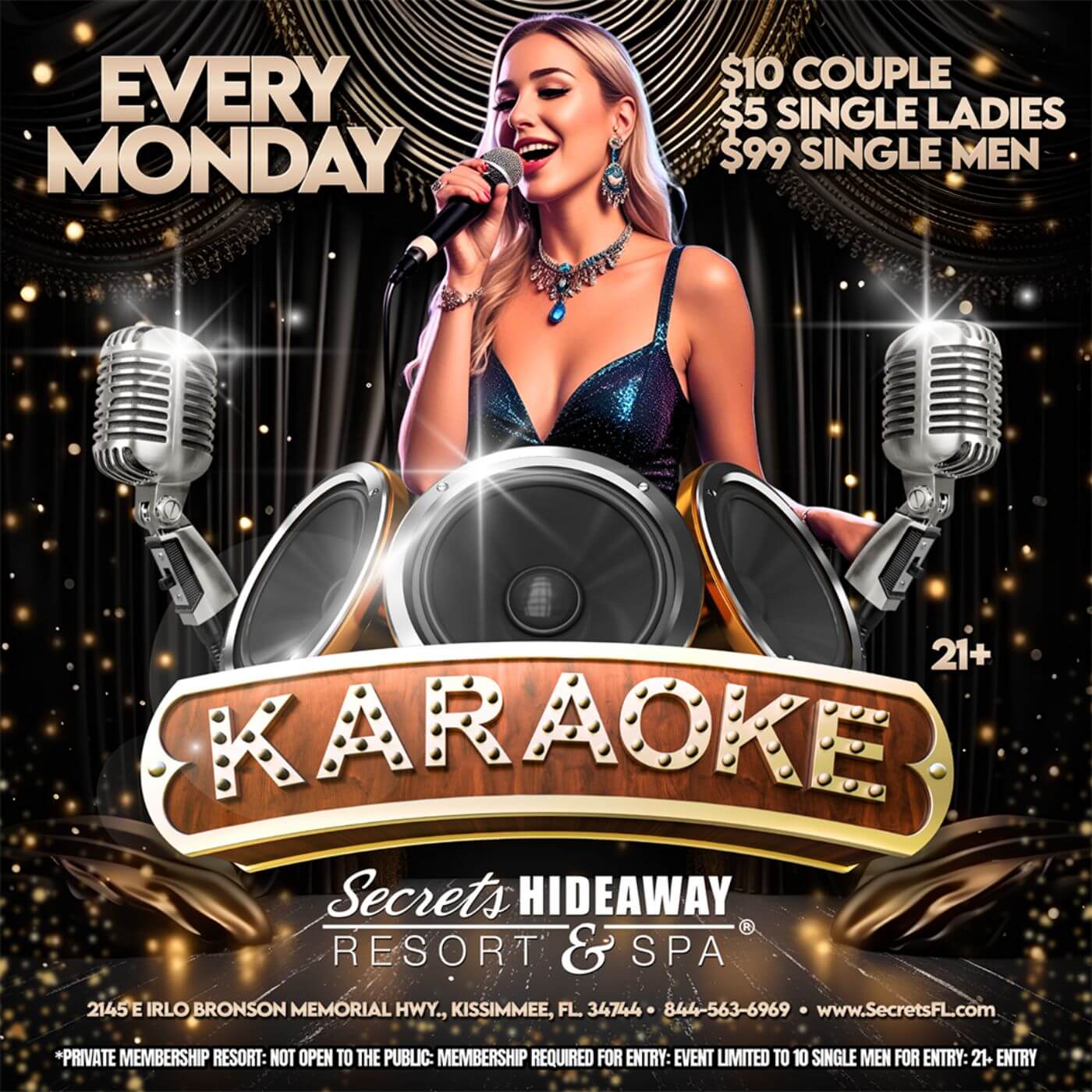Karaoke Monday at Secrets Hideaway in Kissimmee