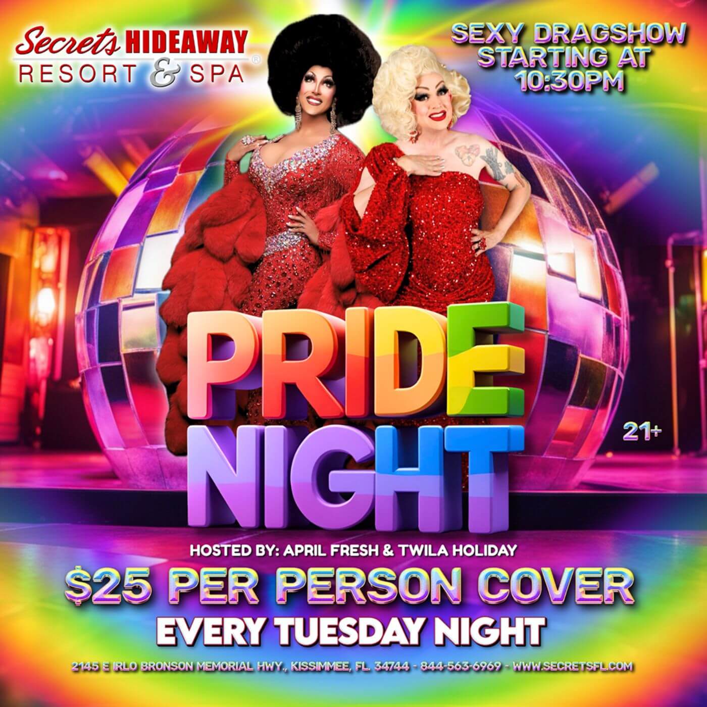 Pride Tuesday at Secrets Hideaway in Kissimmee